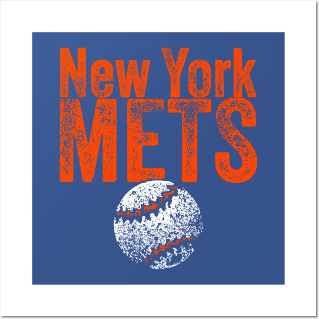 Mets Baseball Weathered Wall Art by Throwzack